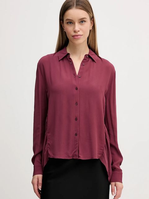Sisley koszula damska kolor bordowy regular z kołnierzykiem klasycznym 5IDTLQ09G - zdjęcie produktu nr 1