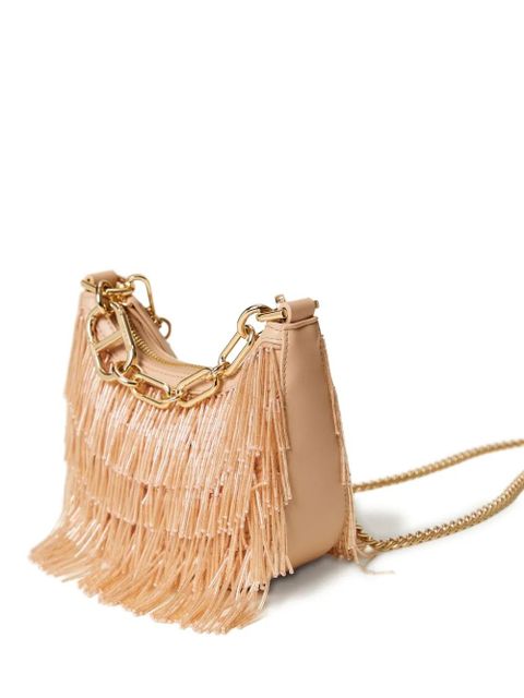 TWINSET Croissant fringe chain cross body bag - Neutrals