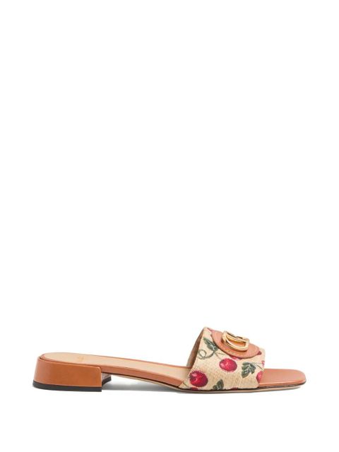 Valentino Garavani 20mm VLogo Signature Cherryfic-motif sandals - Neutrals - zdjęcie produktu nr 1