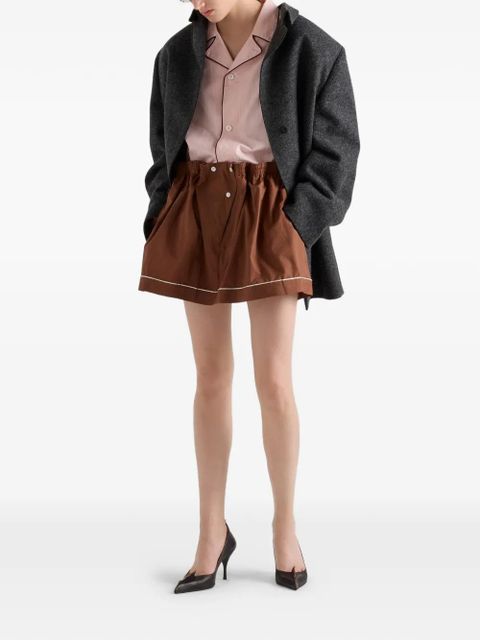 Prada elasticated button mini skirt - Brown - zdjęcie produktu nr 2