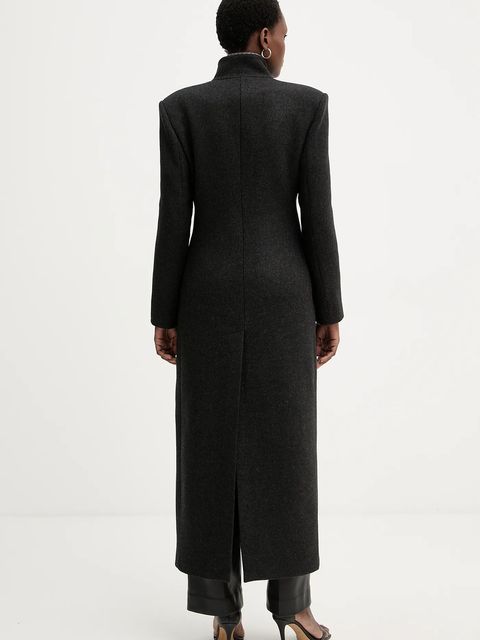 Pinko płaszcz z dodatkiem wełny kolor czarny 106123 A30G