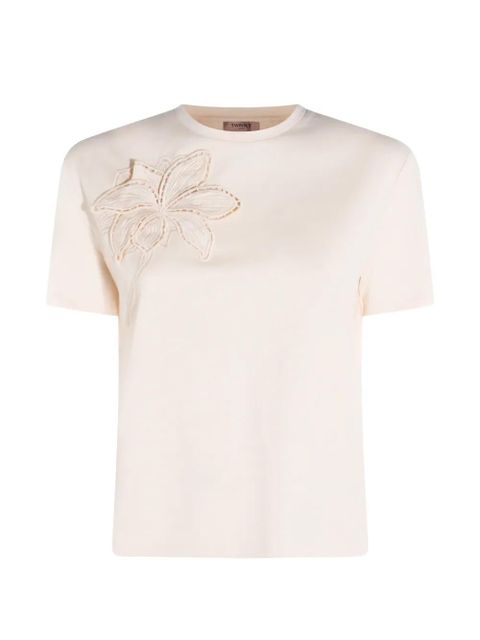 TWINSET floral appliqué T-shirt - Neutrals - zdjęcie produktu nr 1