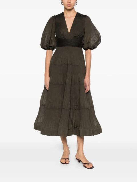 ZIMMERMANN pleated midi dress - Green - zdjęcie produktu nr 2
