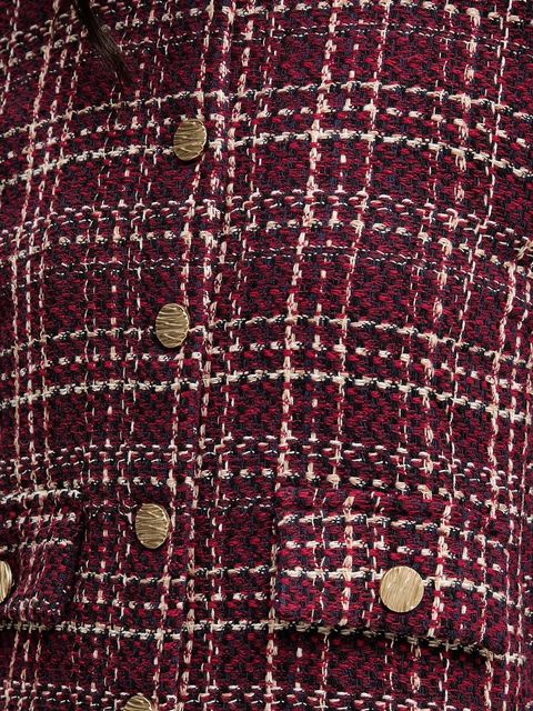 Answear.LAB marynarka kolor bordowy jednorzędowa wzorzysta