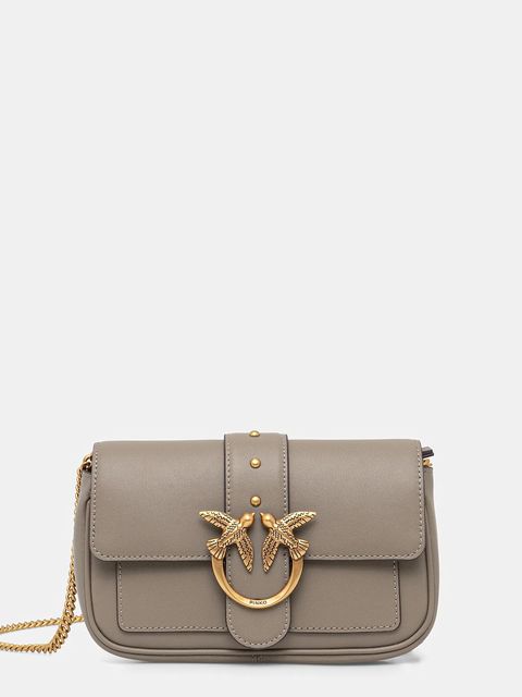 Pinko torebka skórzana kolor beżowy 100061 A0F1 - zdjęcie produktu nr 1