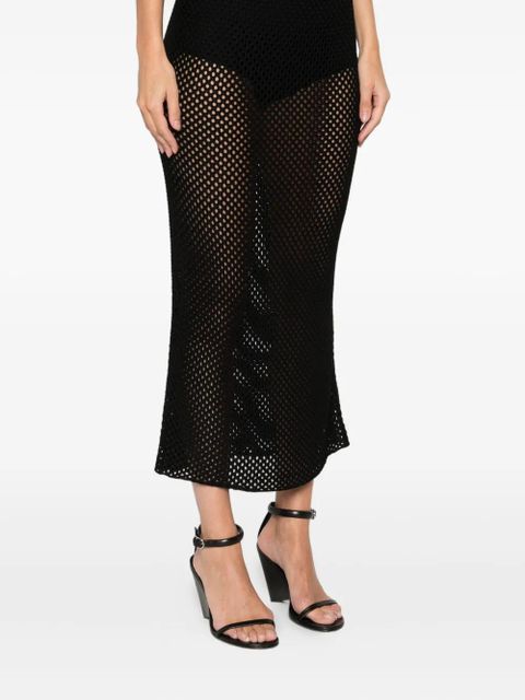 Simkhai crochet-effect midi skirt - Black