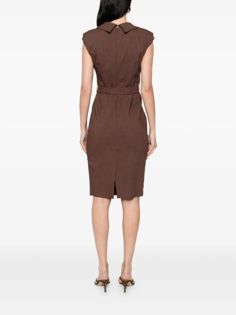 PINKO Amadine belted midi dress - Brown