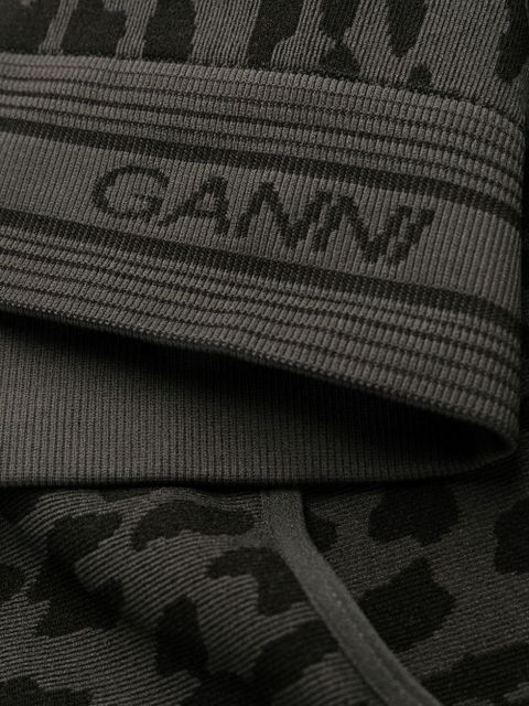 GANNI leopard-print racerback bralette - Black - zdjęcie produktu nr 2