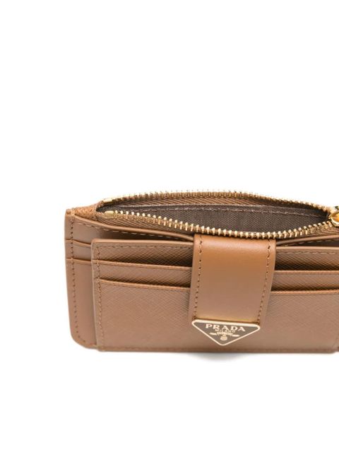 Prada logo zip wallet - Brown