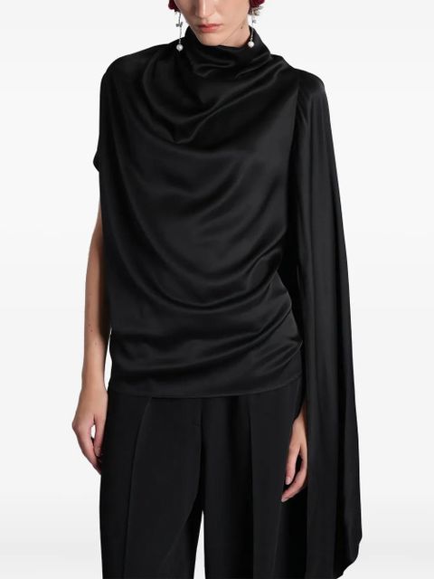 Magda Butrym scarf-detail asymmetric blouse - Black - zdjęcie produktu nr 1