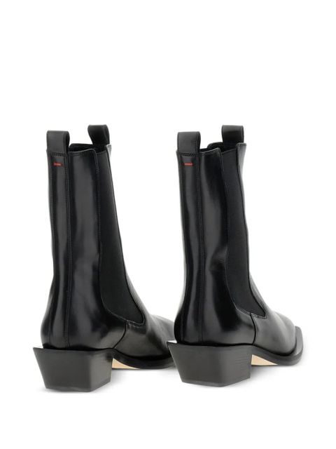 Aeyde leather pointed-toe boots - Black