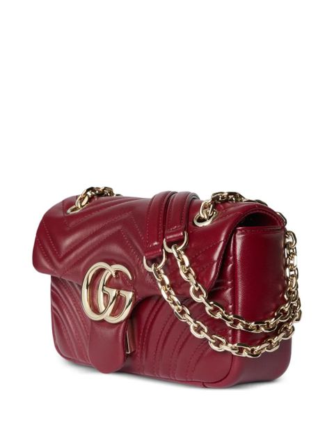 Gucci chevron chain leather shoulder bag - Red