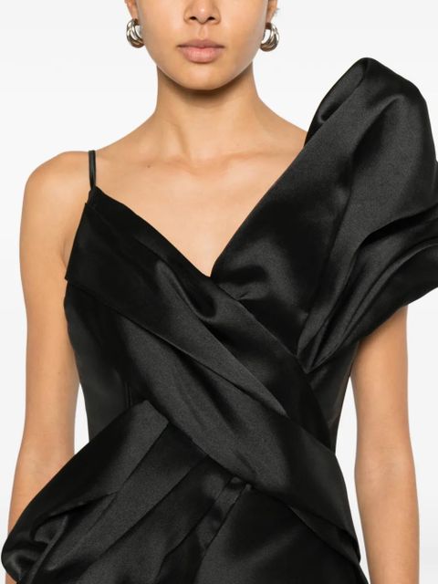 Marques'Almeida bow V-neck mini dress - Black