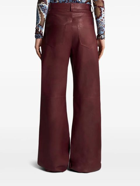 ETRO wide-leg leather trousers - Red