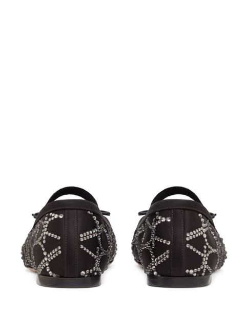 Valentino Garavani Toile Iconographe embellished ballerina shoes - Black