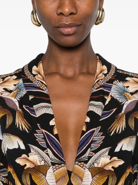 FARM Rio Snake Garden floral-print dress - Black