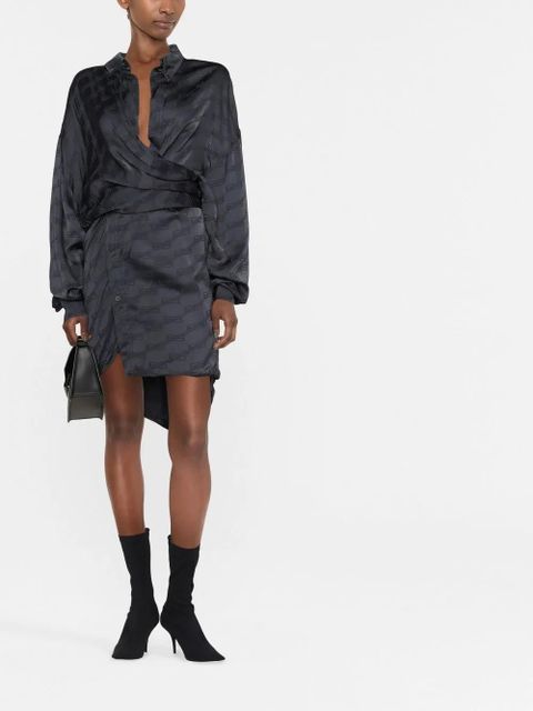 Balenciaga BB Monogram wrap dress - Grey - zdjęcie produktu nr 2