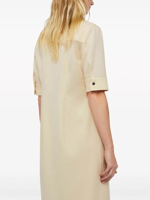 Jil Sander wool gabardine long shirt - Neutrals