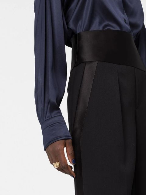 TOM FORD wide-leg high-waisted trousers - Black