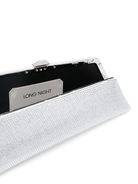 The Attico Long Night crystal-embellished clutch bag - Grey