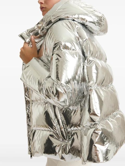 Yves Salomon metallic-finish coat - Silver - zdjęcie produktu nr 2