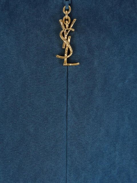 Saint Laurent logo-detail mini dress - Blue