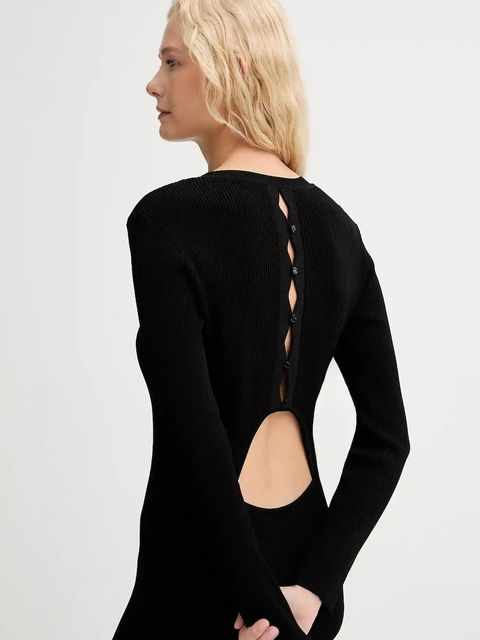 Sessun sukienka kolor czarny maxi dopasowana 25105018