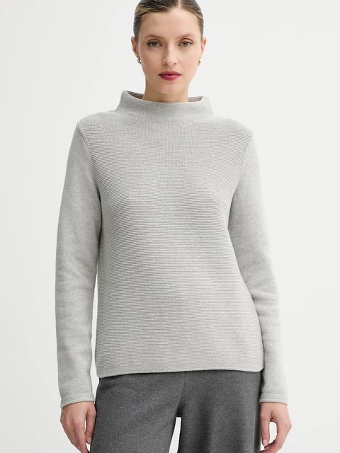 Marc O'Polo sweter bawełniany damski kolor szary z półgolfem 511605960419