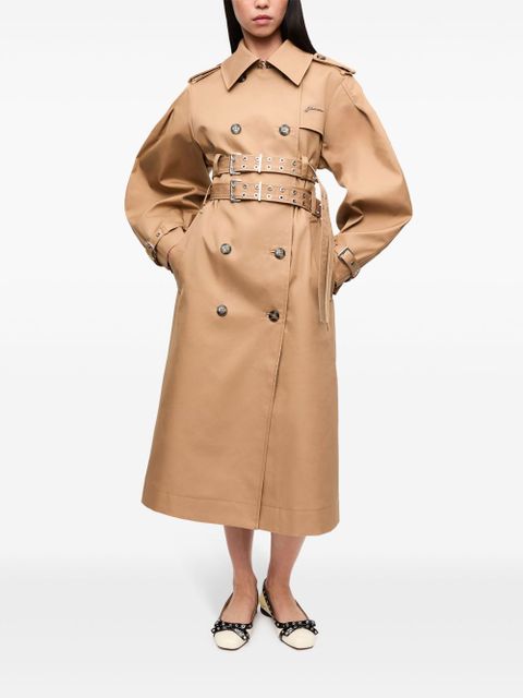GANNI belted trench coat - Brown