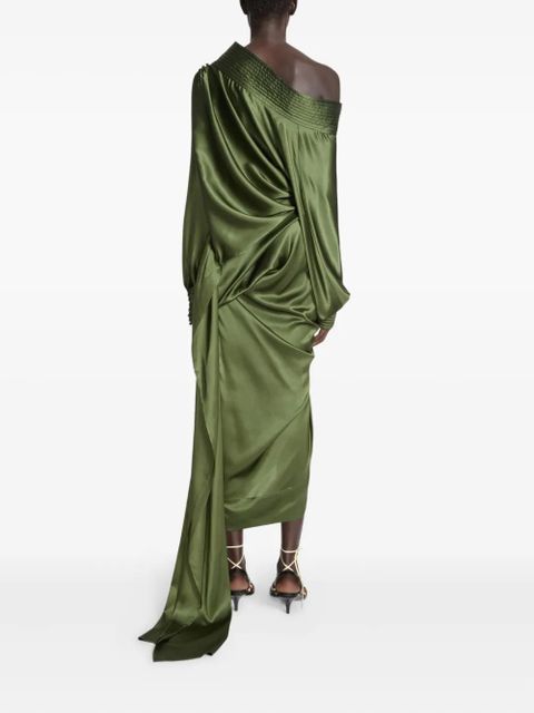DRIES VAN NOTEN draped satin shirt - Green