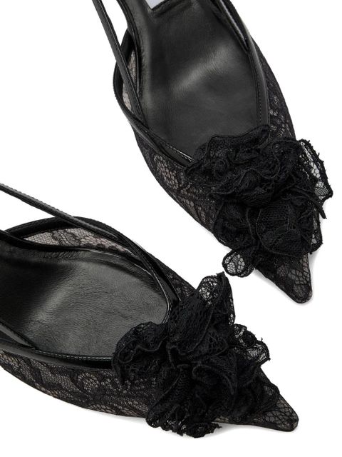 Jimmy Choo Mimmi lace-flower pumps - Black