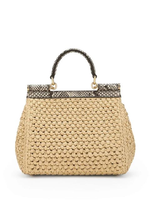 Dolce & Gabbana medium Sicily interwoven shoulder bag - Neutrals