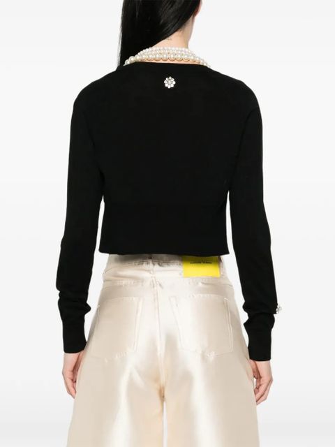 Simone Rocha pearl embellished cardigan - Black