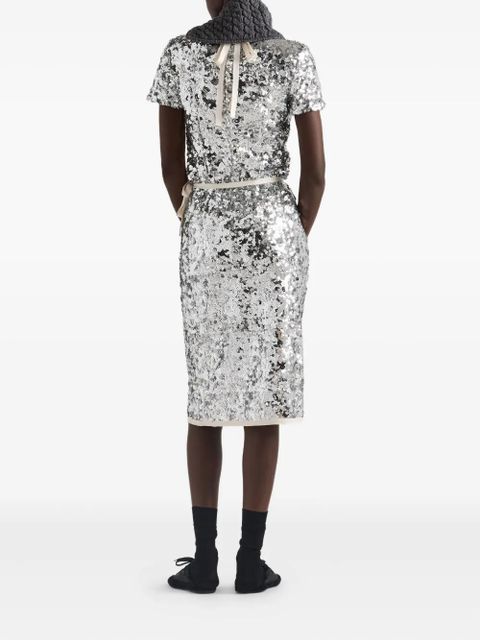Prada sequin-embellished wrap skirt - Silver - zdjęcie produktu nr 2