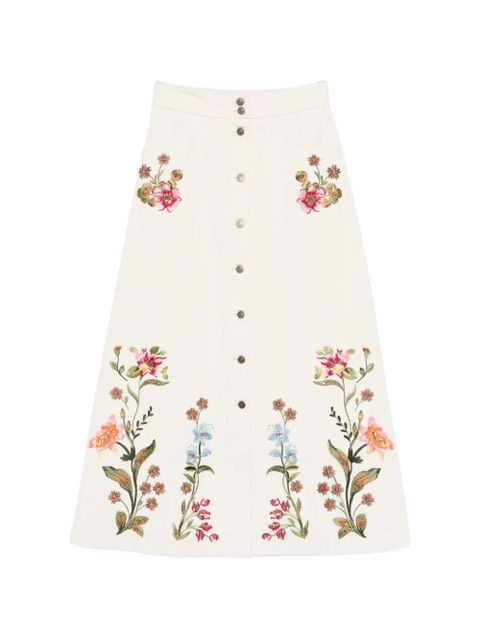 Valentino Garavani floral-print buttoned maxi skirt - Neutrals - zdjęcie produktu nr 1