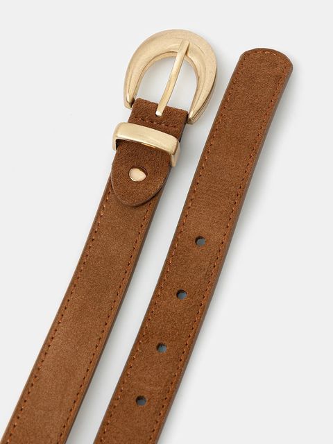 Answear.LAB pasek zamszowy damski kolor brązowy