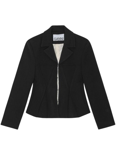 GANNI bonded crepe blazer - Black