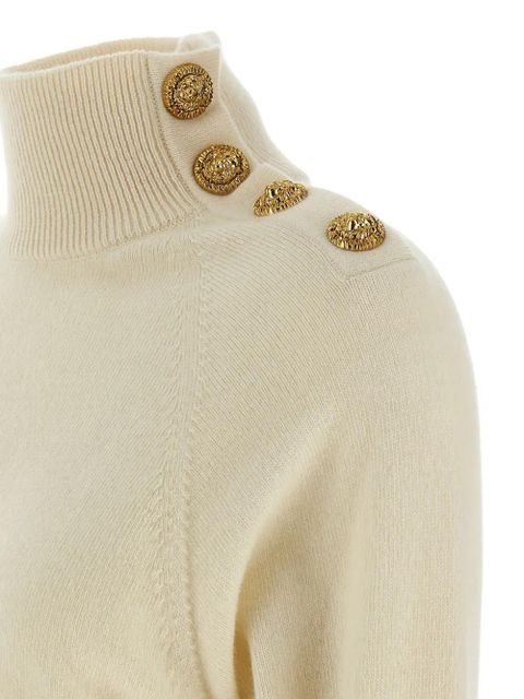 Balmain high-neck button mini dress - Neutrals