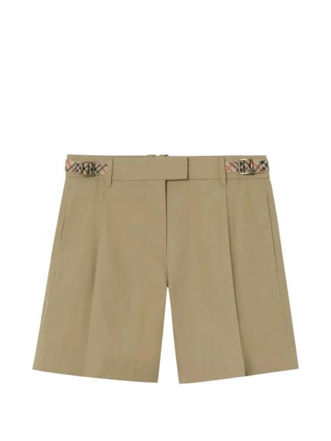 Burberry check trim cotton poplin shorts - Neutrals - zdjęcie produktu nr 1