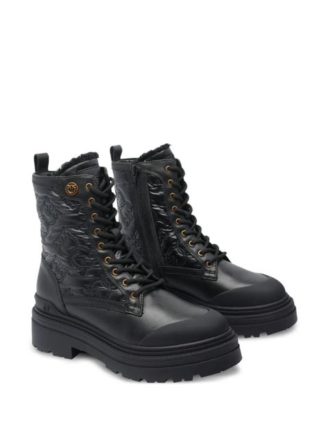 PINKO quilted lace-up boots - Black