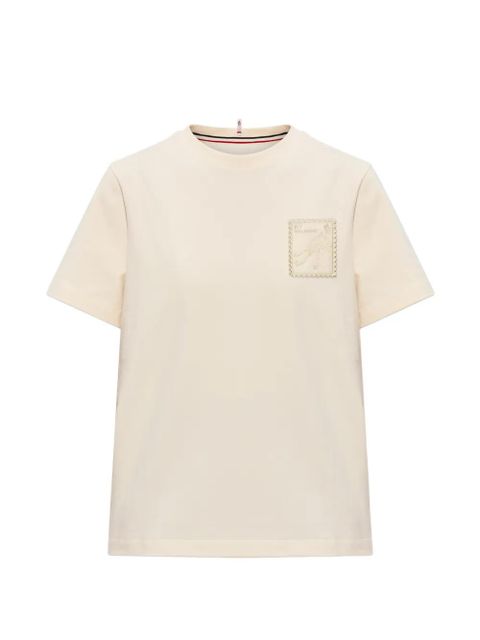 Moncler Grenoble embroidered-patch T-shirt - Neutrals - zdjęcie produktu nr 1