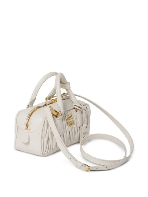 Miu Miu Arcadie matelassé arcadie leather tote bag - White