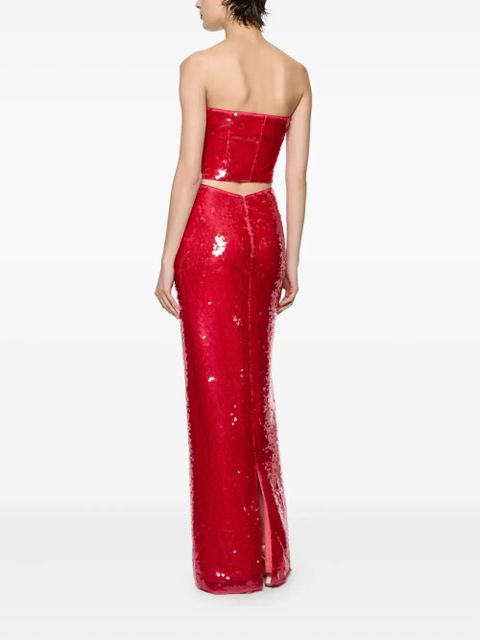 Paris Georgia Mermaid sequin strapless tube top - Red - zdjęcie produktu nr 2