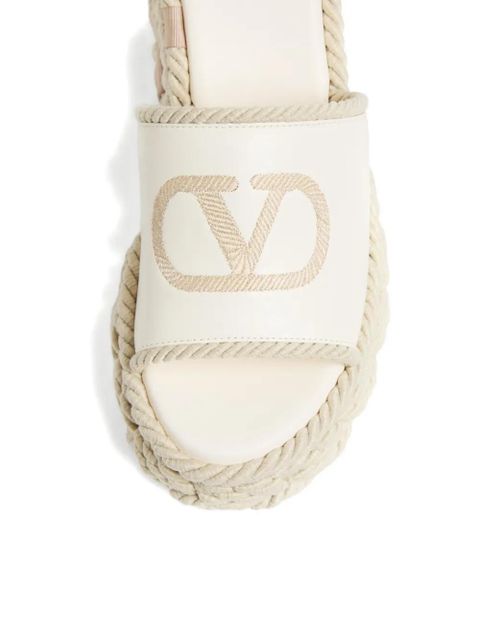 Valentino Garavani 100mm VLogo Torchon sandals - Neutrals