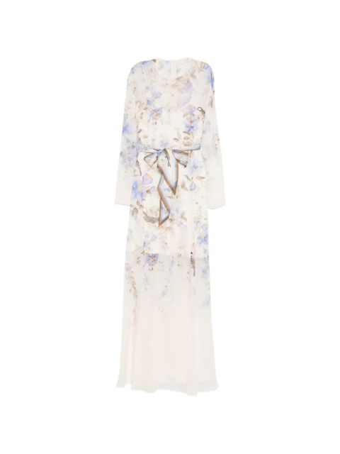 ZIMMERMANN Luna floral print tie maxi dress - Neutrals - zdjęcie produktu nr 1