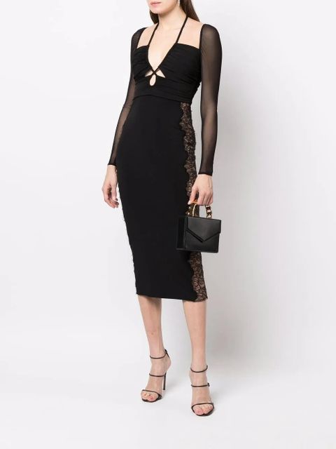 Self-Portrait cut-out jersey dress - Black