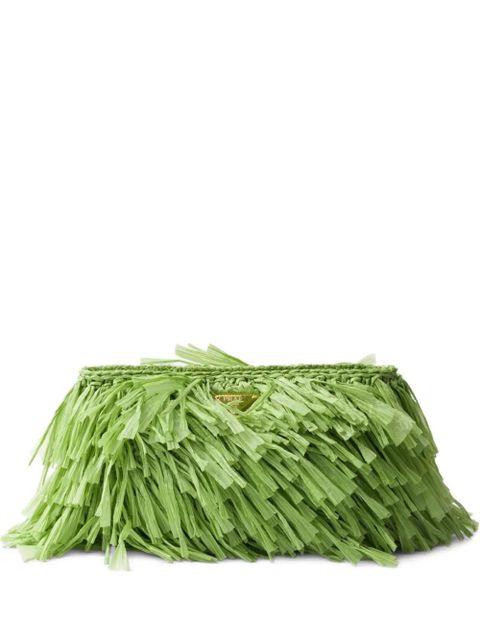 Prada medium fringed crochet clutch bag - Green - zdjęcie produktu nr 1
