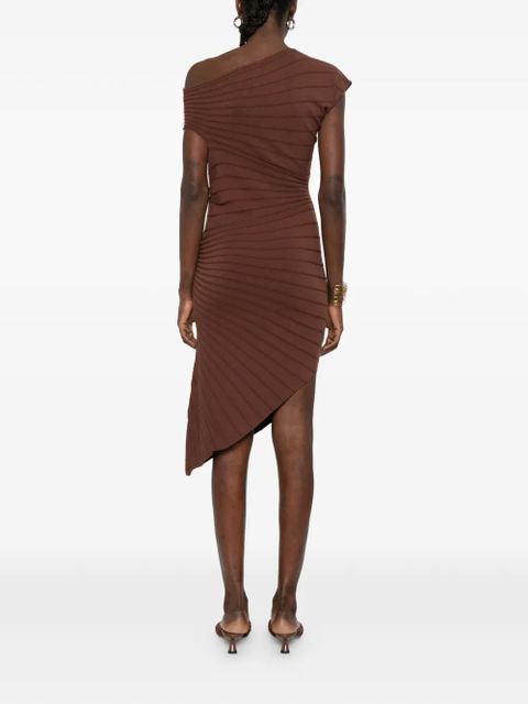 TWINSET draped asymmetrical dress - Brown