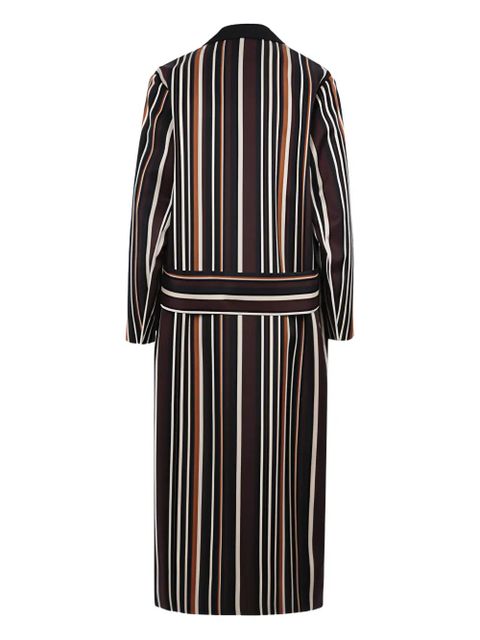 Prada striped notched-collar overcoat - Black - zdjęcie produktu nr 2