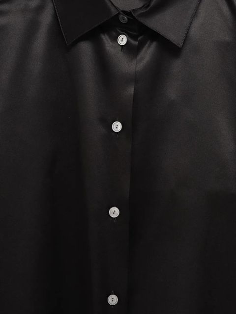 The Row long-sleeve silk shirt - Black